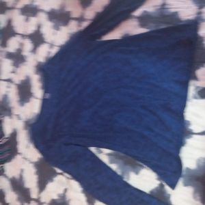 A woman royal blue blouse